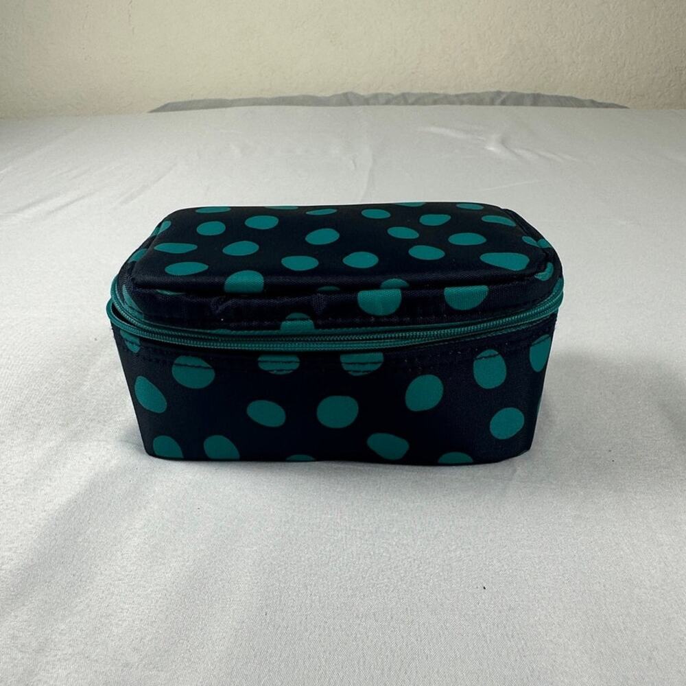 Thirty-One Teal Polka Dot Travel Jewelry Case